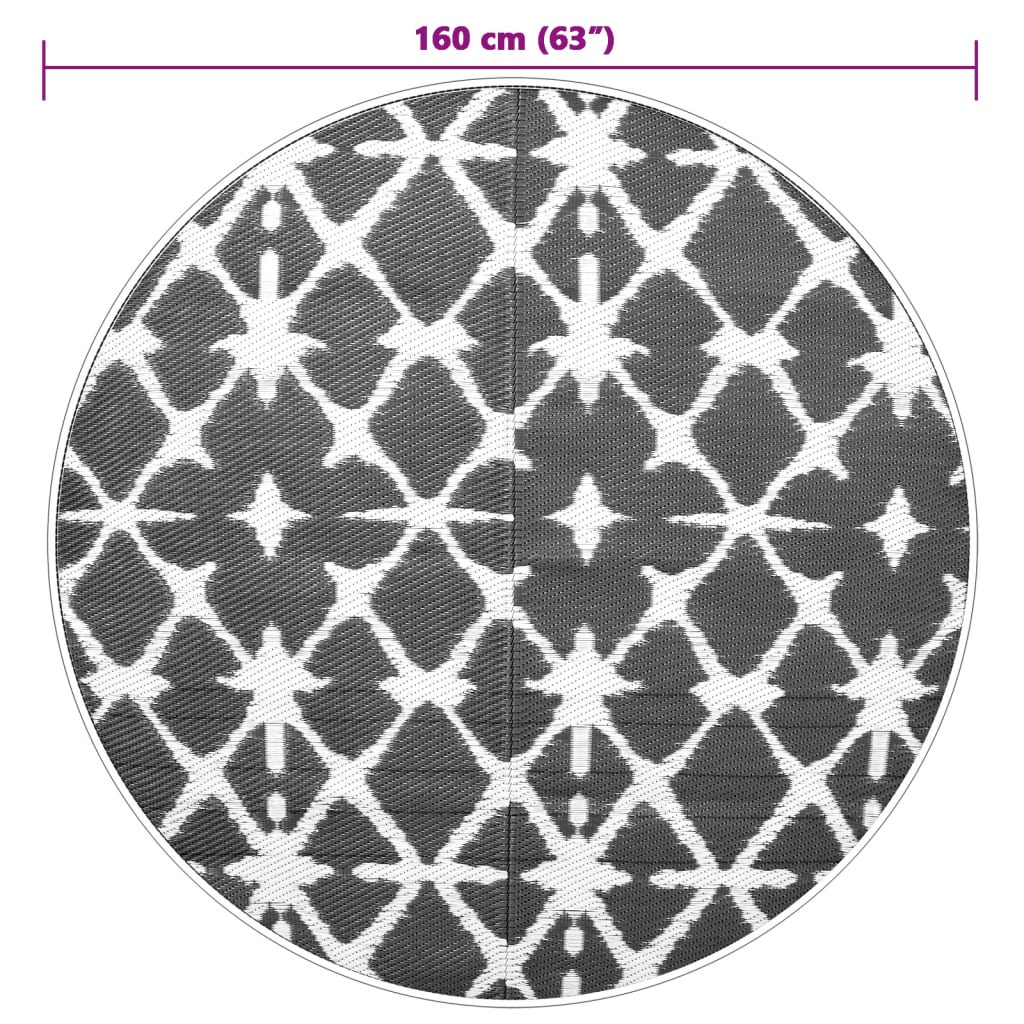 Tappeto da Esterno ARAKIL Blu e Bianco Ø160 cm in PP 368491