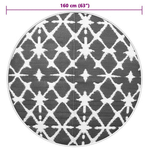 Tappeto da Esterno ARAKIL Blu e Bianco Ø160 cm in PP 368491