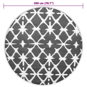 Tappeto da Esterno ARAKIL Blu e Bianco Ø200 cm in PP