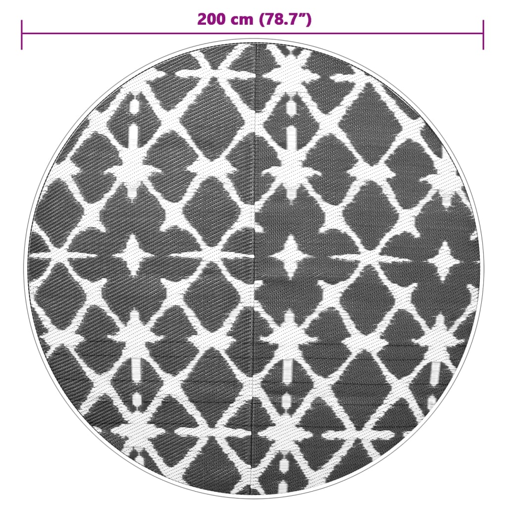 Tappeto da Esterno ARAKIL Blu e Bianco Ø200 cm in PP 368492