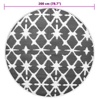 Tappeto da Esterno ARAKIL Blu e Bianco Ø200 cm in PP 368492