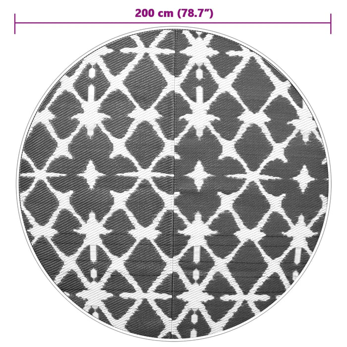 Tappeto da Esterno ARAKIL Blu e Bianco Ø200 cm in PP 368492