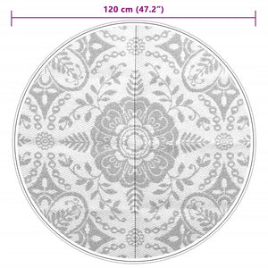 Tappeto da Esterni ARAKIL Grigio Chiaro Ø120 cm in PP