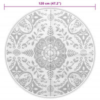 Tappeto da Esterni ARAKIL Grigio Chiaro Ø120 cm in PP 368494