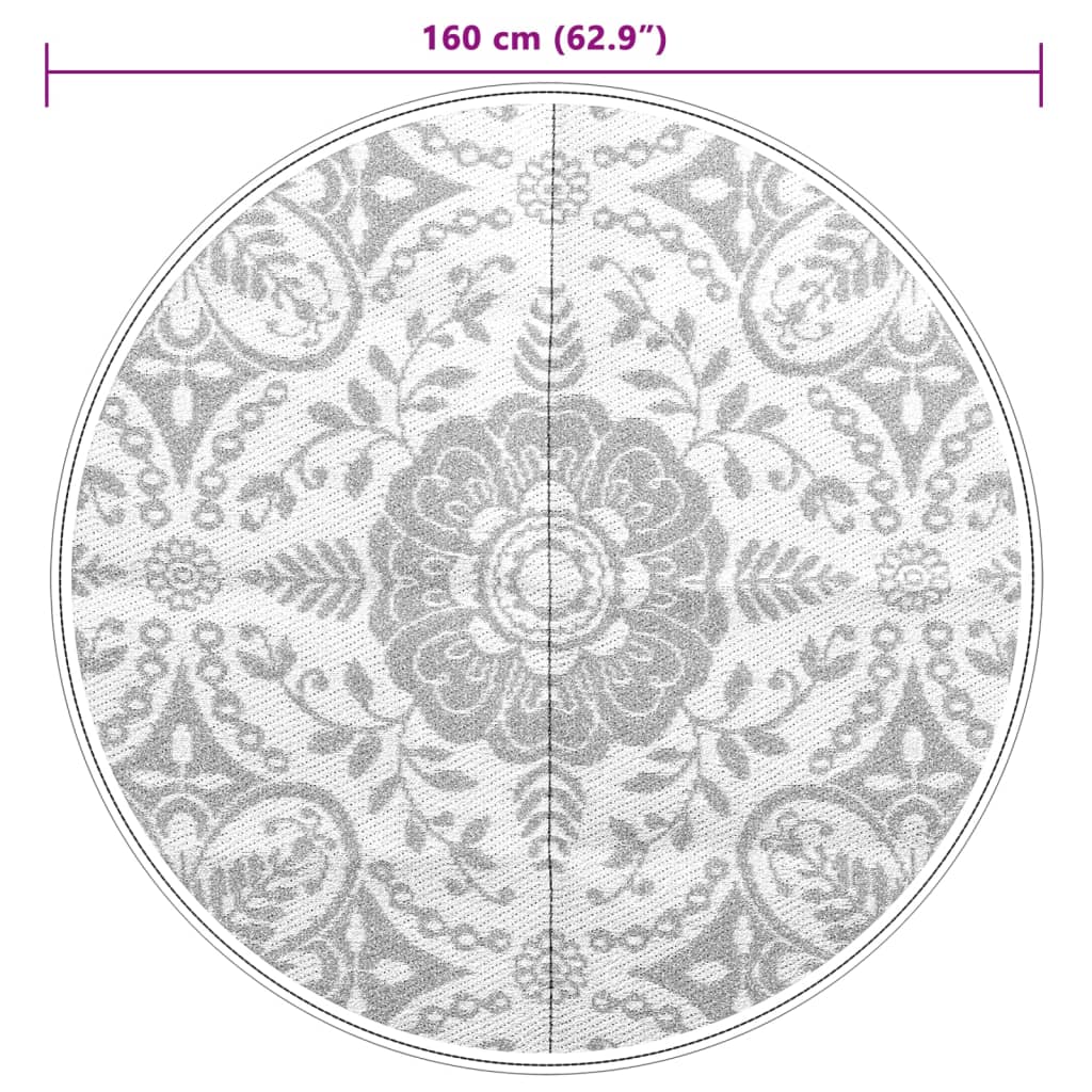 Tappeto da Esterno ARAKIL Grigio Chiaro Ø160 cm in PP