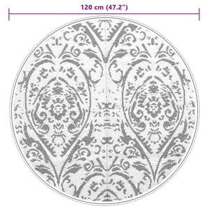 Tappeto da Esterno ARAKIL Arancione e Bianco Ø120 cm in PP