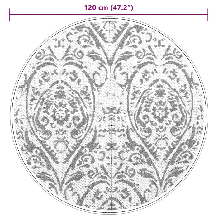 Tappeto da Esterno ARAKIL Arancione e Bianco Ø120 cm in PP