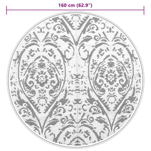 Tappeto da Esterno ARAKIL Arancione e Bianco Ã˜160 cm in PP