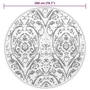 Tappeto da Esterni ARAKIL Arancione e Bianco Ø200 cm in PP