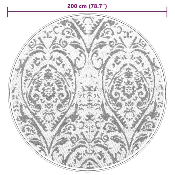 Tappeto da Esterni ARAKIL Arancione e Bianco Ø200 cm in PP 368508