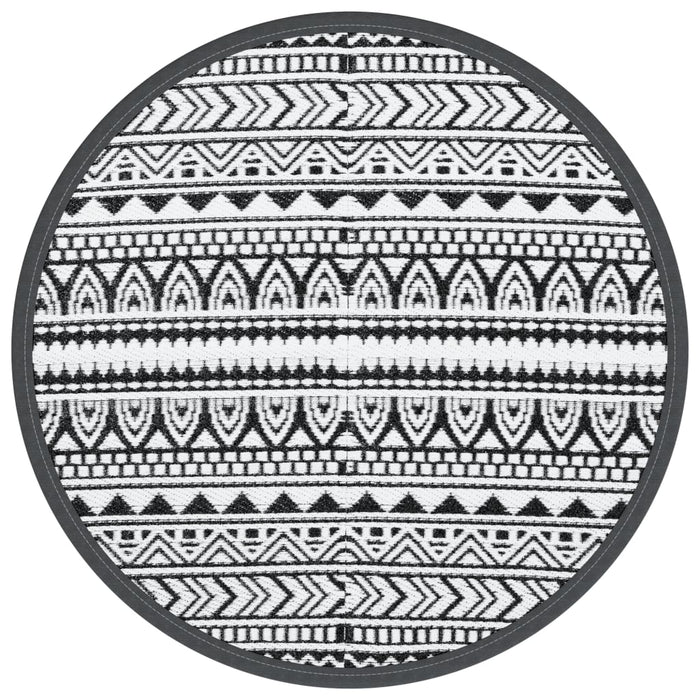 Tappeto da Esterni Nero Ø120 cm in PP 368514