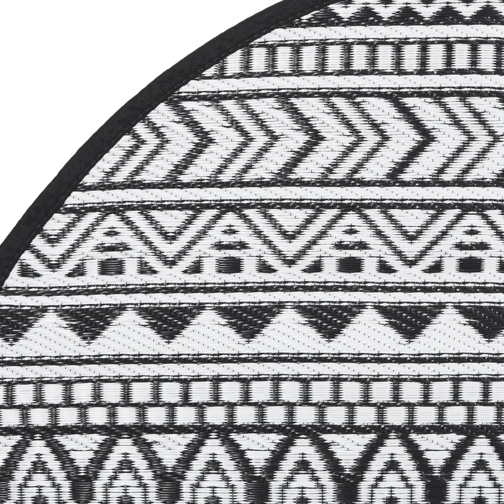 Tappeto da Esterni Nero Ø120 cm in PP 368514