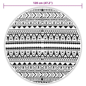 Tappeto da Esterni Nero Ø120 cm in PP 368514