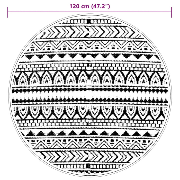 Tappeto da Esterni Nero Ø120 cm in PP 368514