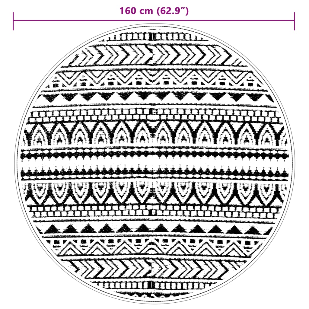 Tappeto da Esterni ARAKIL Nero Ø160 cm in PP