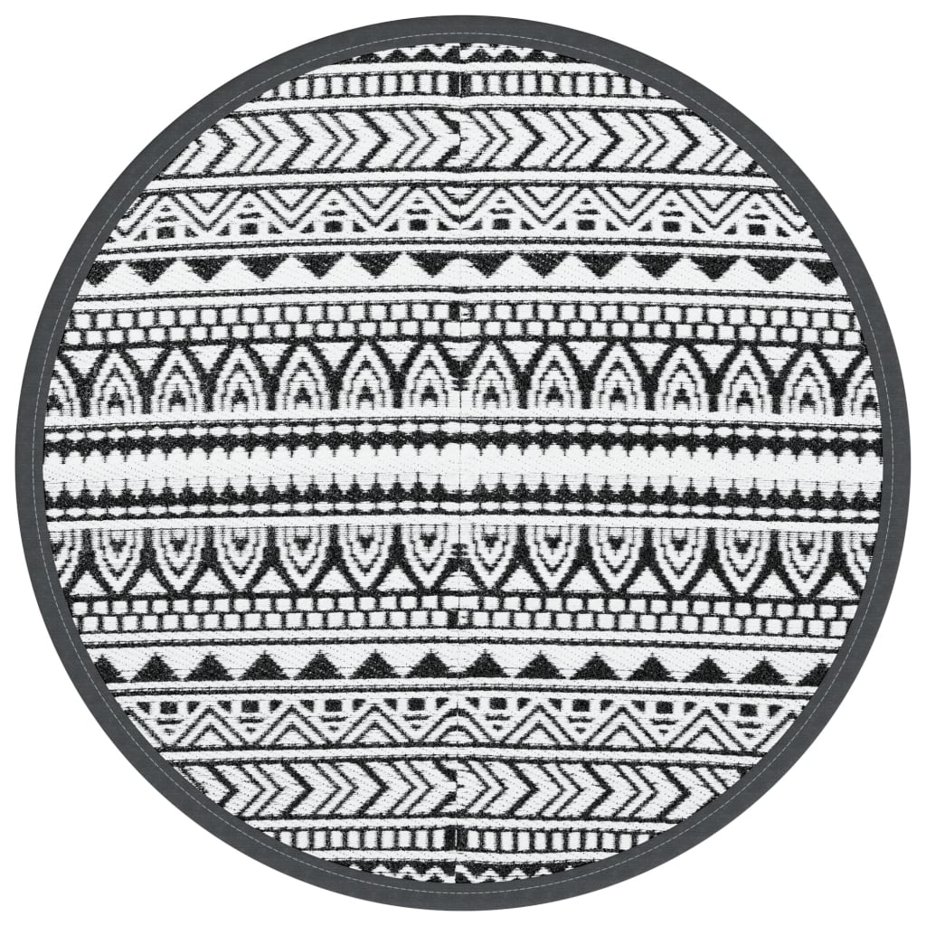 Tappeto da Esterni ARAKIL Nero Ø200 cm in PP