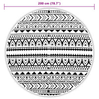 Tappeto da Esterni ARAKIL Nero Ø200 cm in PP 368516