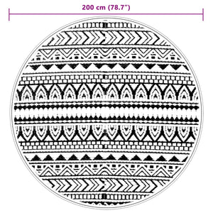 Tappeto da Esterni ARAKIL Nero Ø200 cm in PP 368516