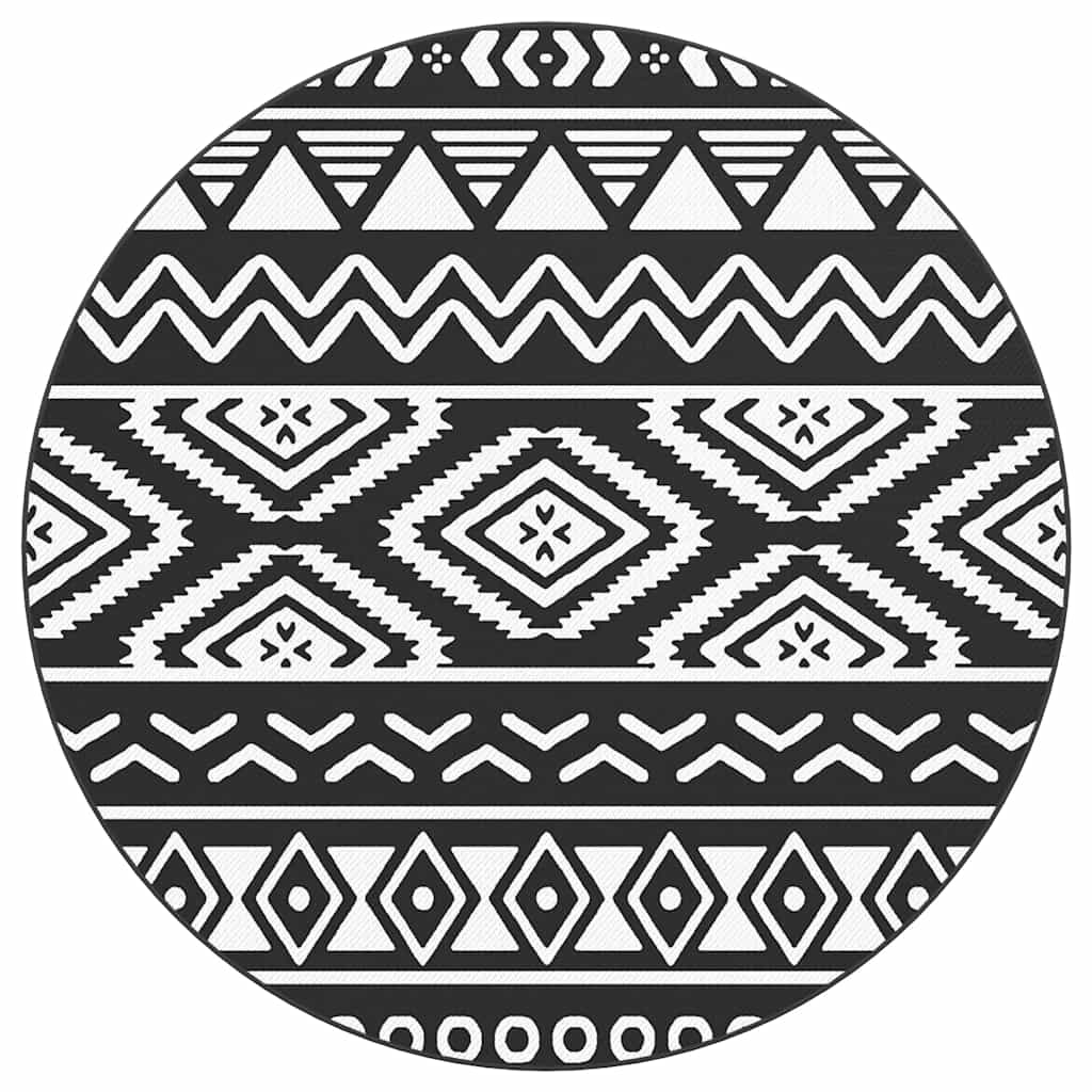 Tappeto da Esterni ARAKIL Nero Ø200 cm in PP