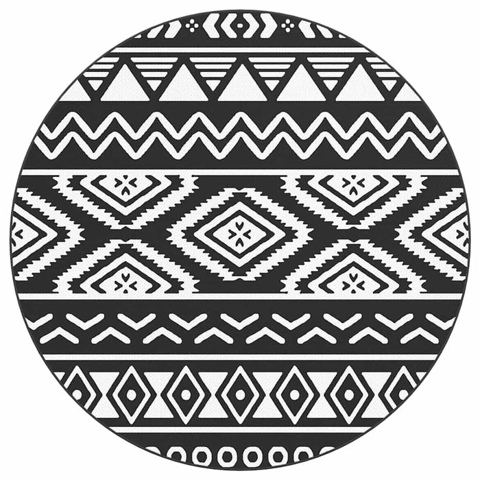 Tappeto da Esterni ARAKIL Nero Ø200 cm in PP