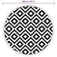 Tappeto da Esterno ARAKIL Grigio Ø200 cm in PP