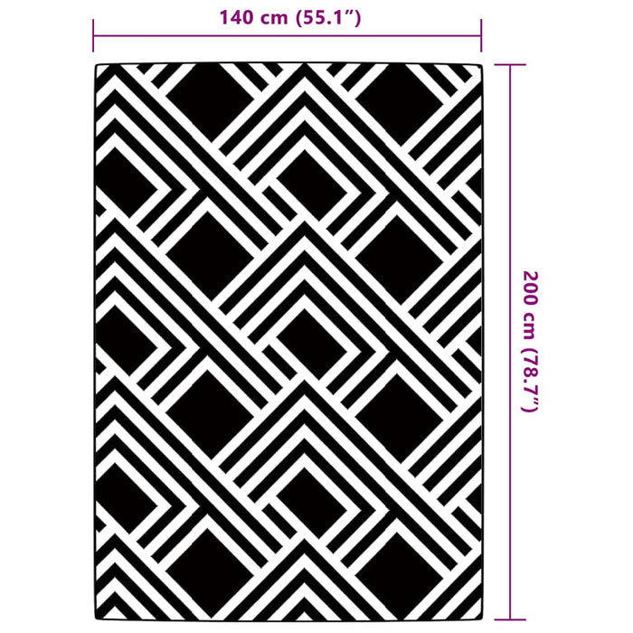 Tappeto da Esterni ARAKIL Grigio 140x200 cm in PP 368566