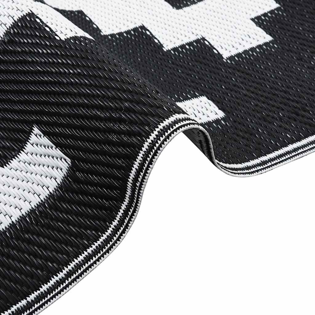 Tappeto da Esterni ARAKIL Bianco e Nero 120x180 cm in PP 368572