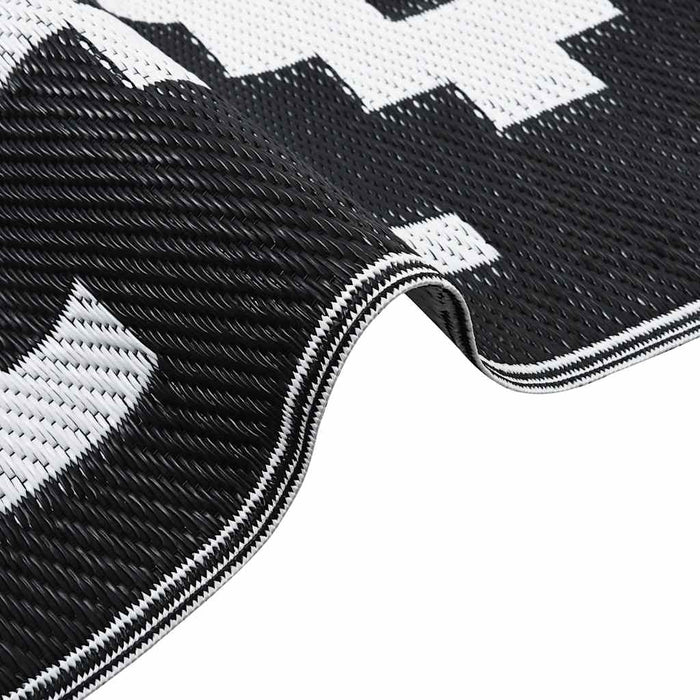 Tappeto da Esterni ARAKIL Bianco e Nero 120x180 cm in PP 368572