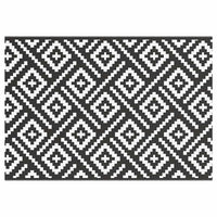 Tappeto da Esterni ARAKIL Bianco e Nero 160x230 cm in PP 368573