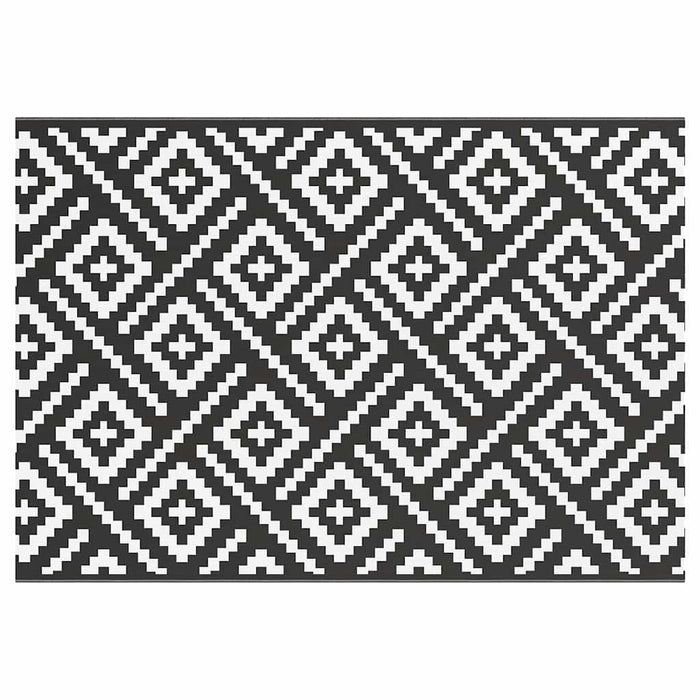 Tappeto da Esterni ARAKIL Bianco e Nero 160x230 cm in PP 368573