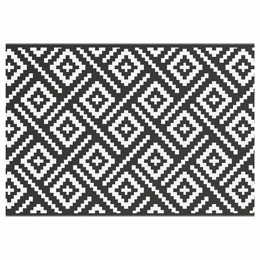 Tappeto da Esterni ARAKIL Bianco e Nero 160x230 cm in PP