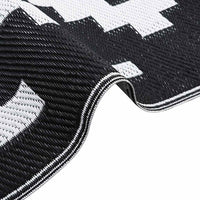 Tappeto da Esterni ARAKIL Bianco e Nero 160x230 cm in PP 368573