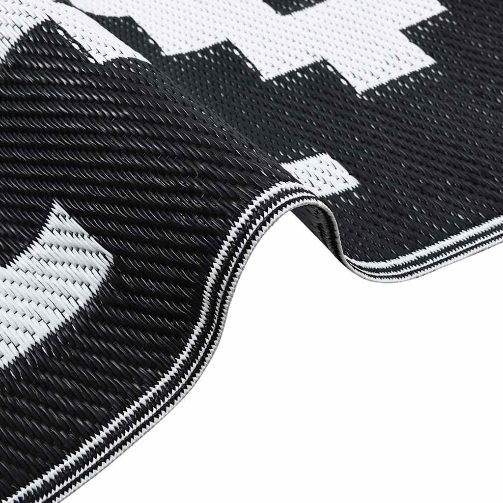 Tappeto da Esterni ARAKIL Bianco e Nero 190x290 cm in PP 368574