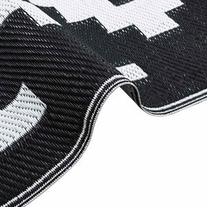 Tappeto da Esterni ARAKIL Bianco e Nero 190x290 cm in PP 368574