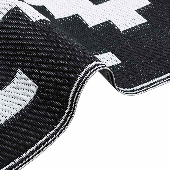 Tappeto da Esterni ARAKIL Bianco e Nero 190x290 cm in PP