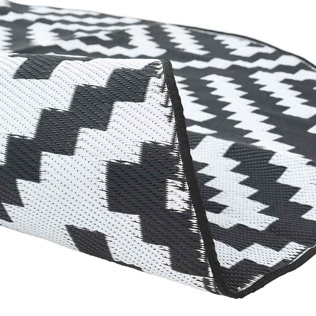 Tappeto da Esterni ARAKIL Bianco e Nero Ø200 cm in PP 368580