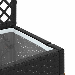 Vaso da giardino-Fioriera Esterno-Contenitore per Piante Nero 35 x 30 x 135 cm Metallo