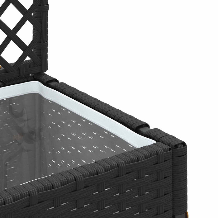 Vaso da giardino-Fioriera Esterno-Contenitore per Piante Nero 35 x 30 x 135 cm Metallo