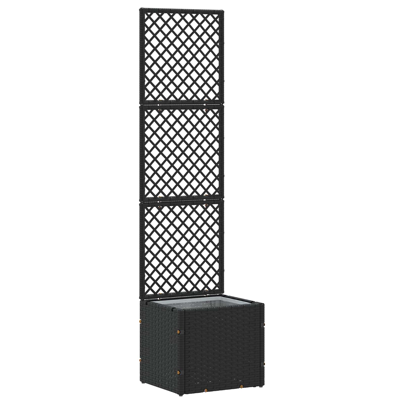 Vaso da giardino-Fioriera Esterno-Contenitore per Piante Nero 35 x 30 x 135 cm Metallo