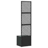 Vaso da giardino-Fioriera Esterno-Contenitore per Piante Nero 35 x 30 x 135 cm Metallo