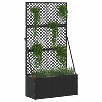 Vaso da giardino-Fioriera Esterno-Contenitore per Piante Nero 70 x 30 x 135 cm Metallo