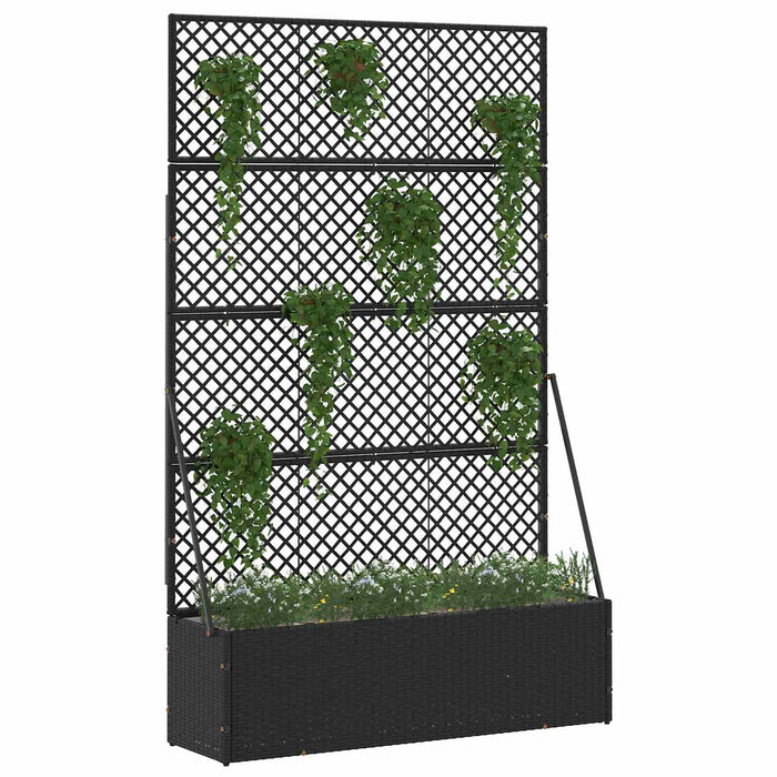 Vaso da giardino-Fioriera Esterno-Contenitore per Piante Nero 105 x 30 x 170 cm Metallo