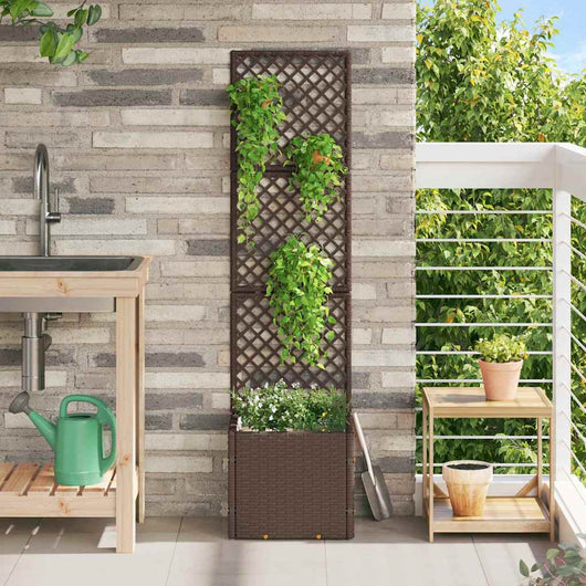 vidaXL Fioriera Marrone 35 x 30 x 135 cm Metallo