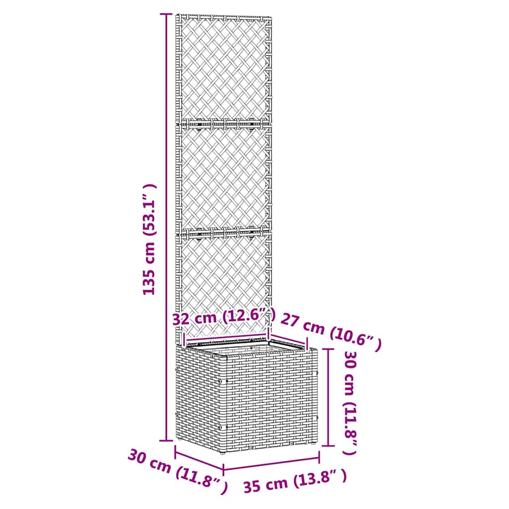 vidaXL Fioriera Marrone 35 x 30 x 135 cm Metallo