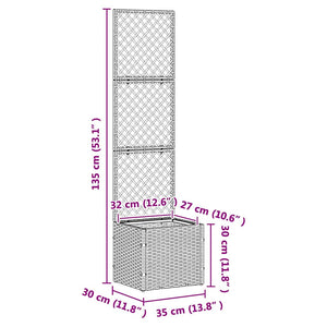 vidaXL Fioriera Marrone 35 x 30 x 135 cm Metallo