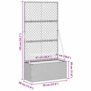 vidaXL Fioriera Marrone 70 x 30 x 135 cm Metallo