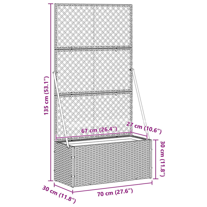 Fioriera Marrone 70 x 30 x 135 cm Metallo 366619