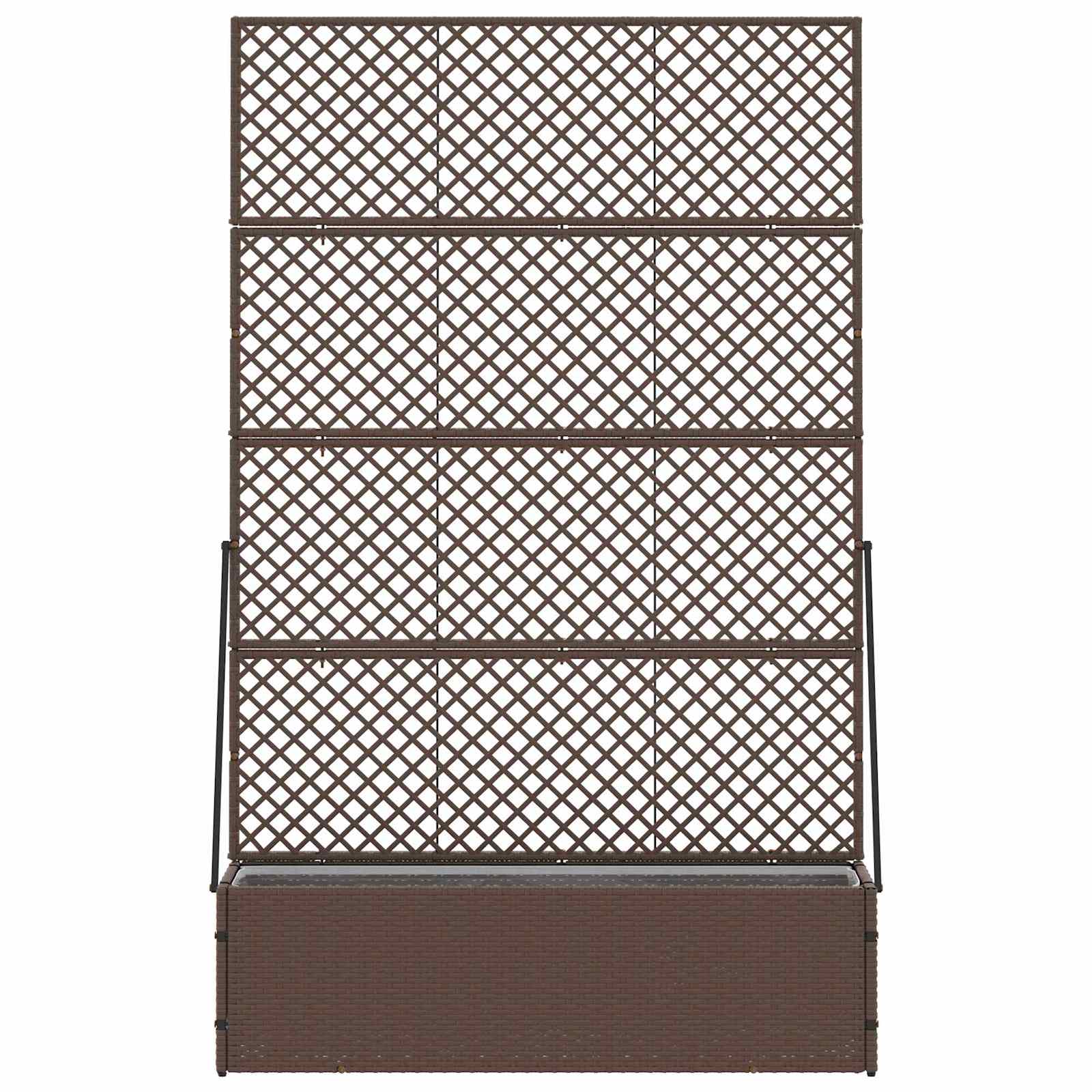 Vaso da giardino-Fioriera Esterno-Contenitore per Piante Marrone 105 x 30 x 170 cm Metallo