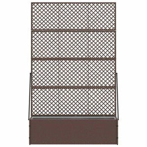 Vaso da giardino-Fioriera Esterno-Contenitore per Piante Marrone 105 x 30 x 170 cm Metallo