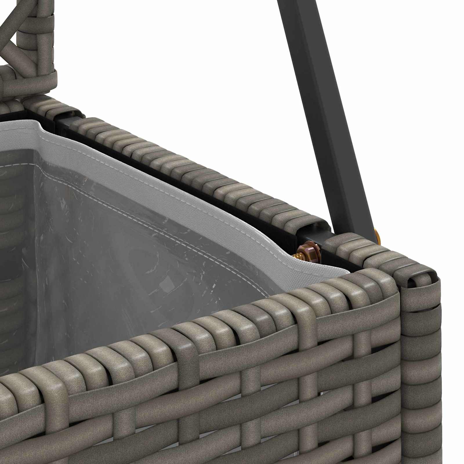 Vaso da giardino-Fioriera Esterno-Contenitore per Piante Grigio 105 x 30 x 170 cm Metallo